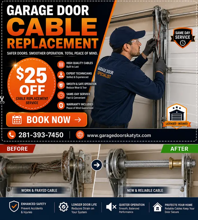 Garage door cable repair offer