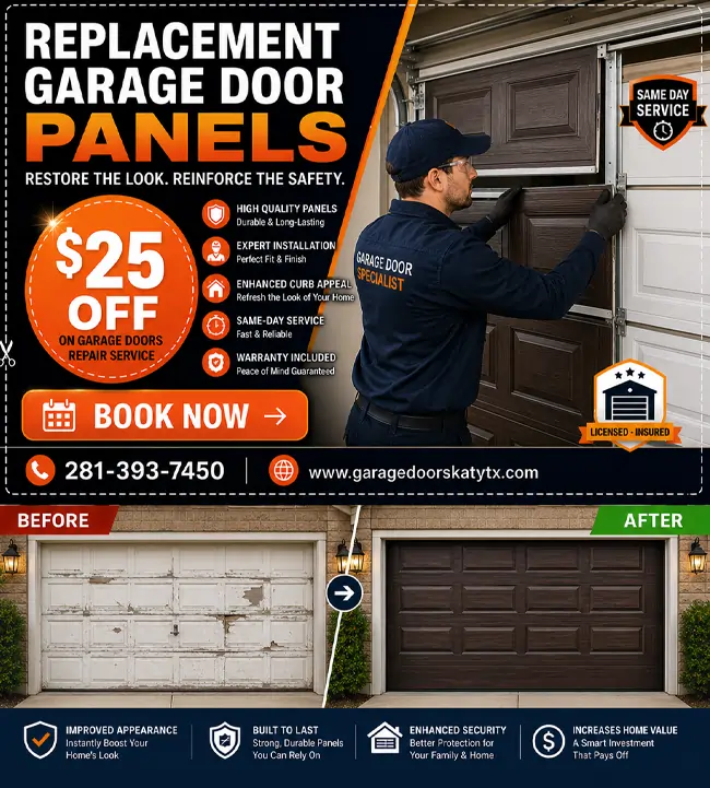 Garage door panel repair offer