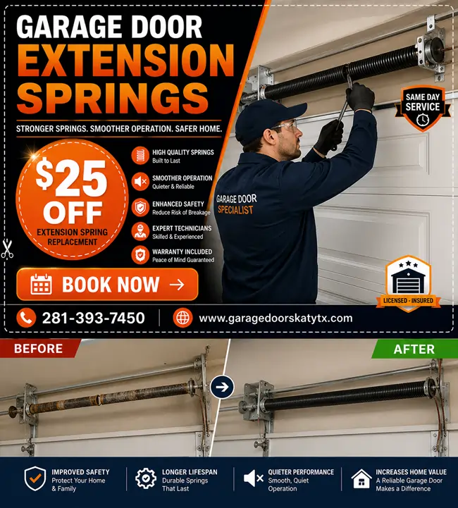 Garage door extension springs offer