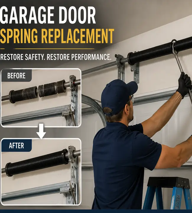 Garage door spring installation